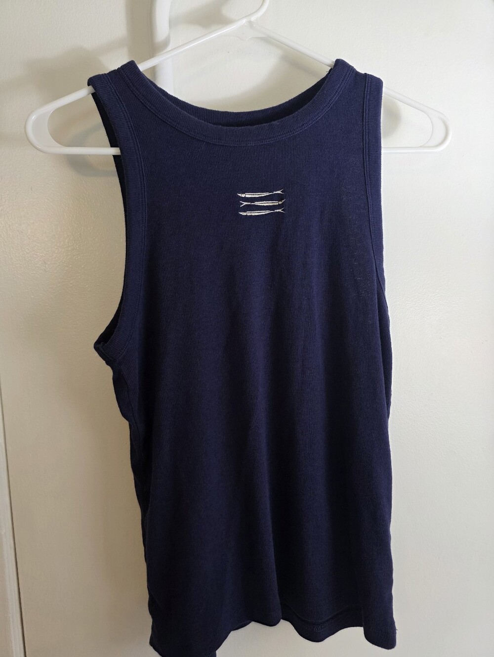 a new day Navy Tank Top with Subtle Front Stitch Detail